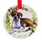 E & S Imports 3.5 Inch Ceramic Boxer Ornament Christmas Tree Ornament , Christmas Decor Dog Puppy Ribbon Cherish Pet